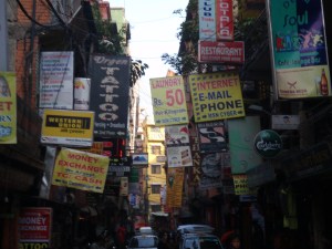A typical street in Thamel