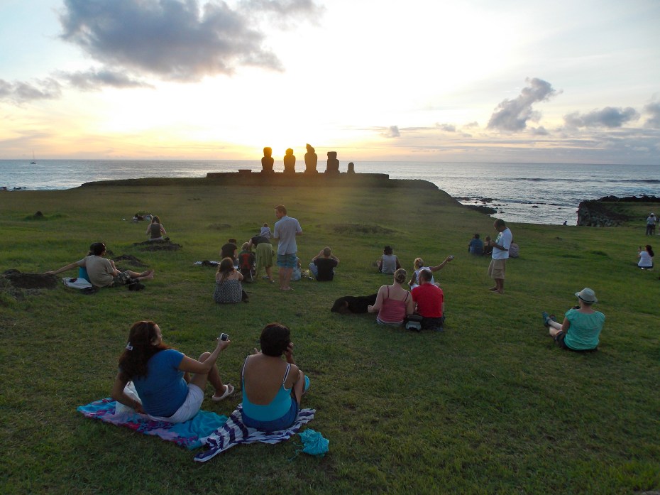 The temple at T---- is a popular spot at sunset.