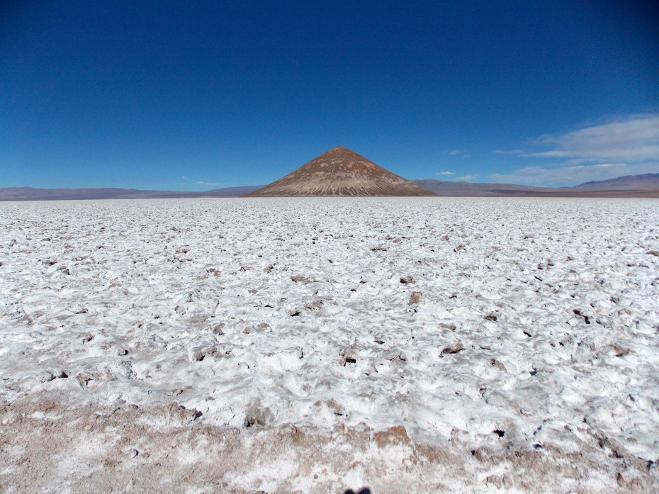 Another view of the Cono, across the salt.