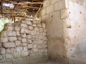 Old wall and rapidly constructed new wall.